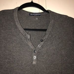 Grey Long sleeve brandy Melville top, with buttons